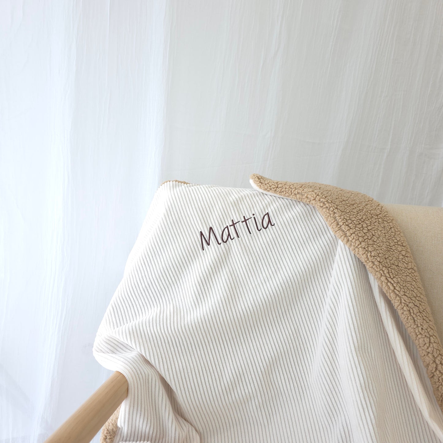 Couverture bébé personnalisée en velours côtelé
