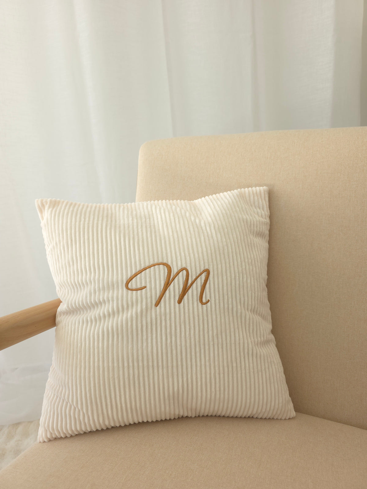 Coussin personnalisé en velours côtelé