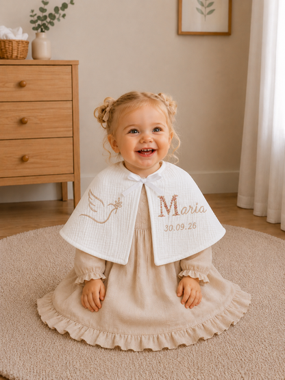 Cape de baptême personnalisée (0-2 ans)